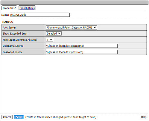 Screenshot of F5 Big-IP, Edit Access Profiles 6